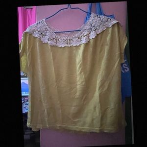 Yellow Flower Laced Top